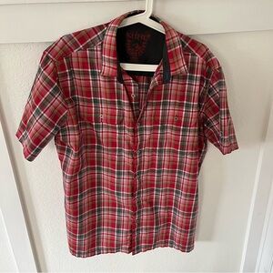 Kuhl Men's Large Plaid Button-down Short Sleeve Shirt.
